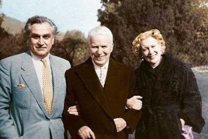 Супруги со знаменитым Чарли Чаплиным